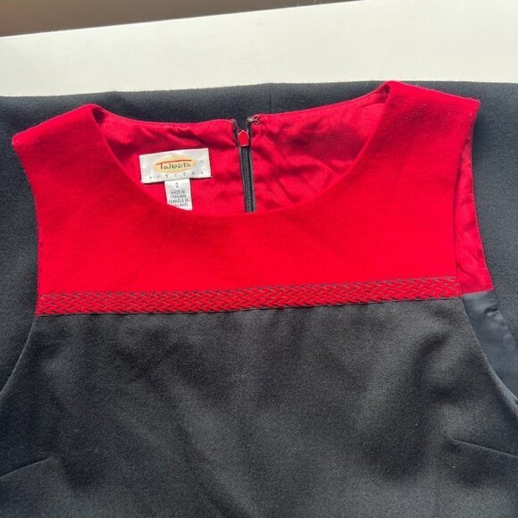 Talbots Dresses | Talbots Black and Red Wool Sleeveless Midi Sheath Dress Size 6 - Picture 3 of 7